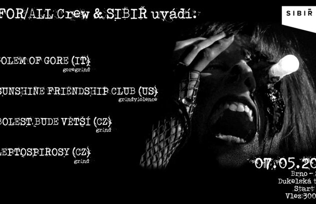 Koncert — Golem of Gore (IT) | Leptospirosy | Bolest bude větší | Sunshine Friendship Club (US)