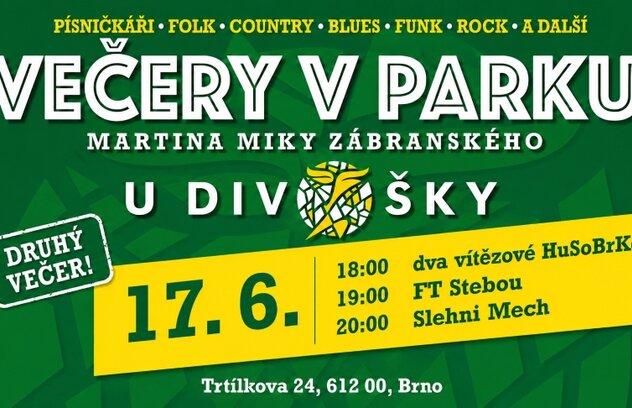 Večery v parku: dva vítězové HuSoBrKo / F.T. SteBou / Slehni Mech