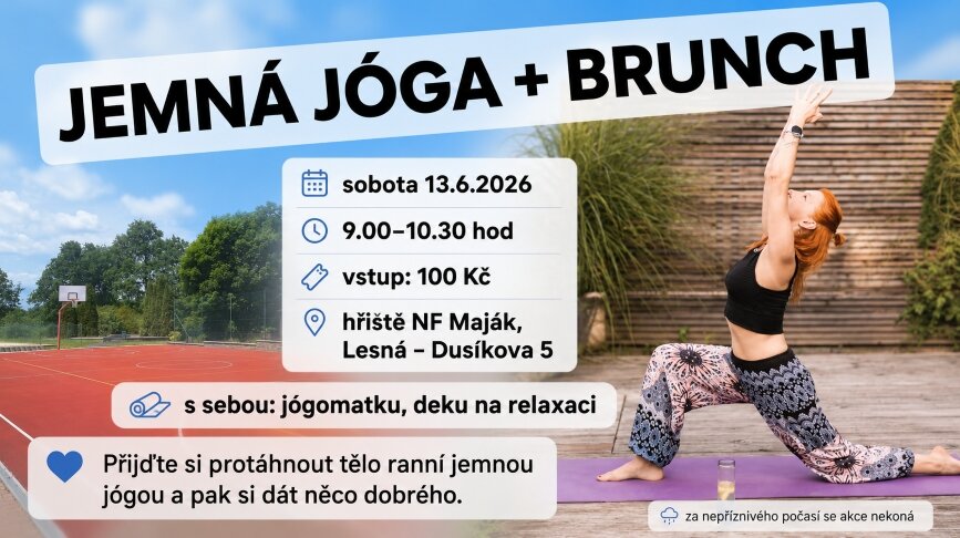 Jemná jóga a brunch na Lesné