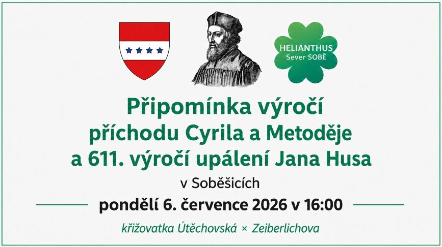 Připomínka výročí příchodu Cyrila a Metoděje a 611. výročí upálení Jana Husa