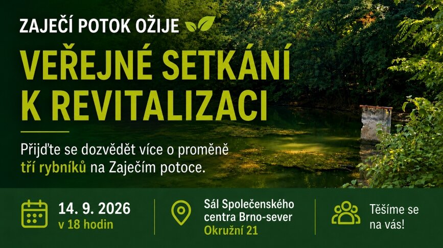 Veřejné setkání k revitalizaci rybníků na Zaječím potoce