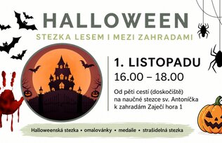 Halloweenská stezka lesem i mezi zahradami