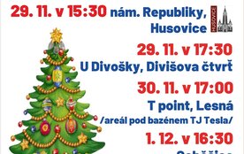 Rozsvěcování vánočního stromu na Lesné